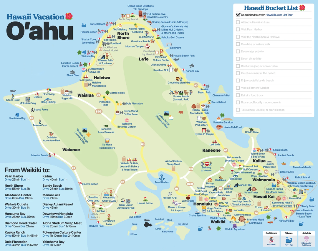 Oahu Waikiki Map